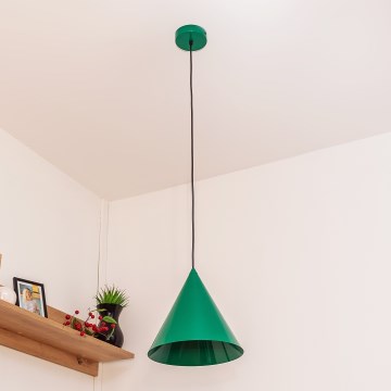 Pendelleuchte ETNA mit Kabelaufhängung, 1 x E27, 15 W, 230 V, Ø 25 cm, grün