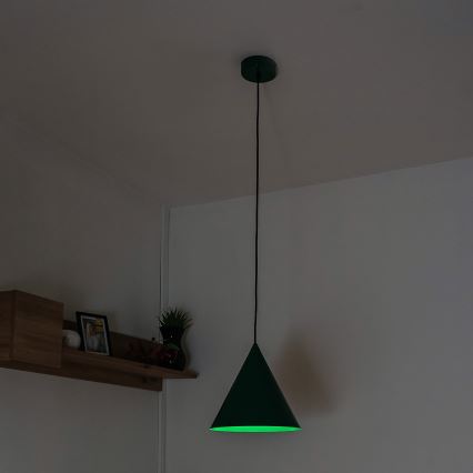 Pendelleuchte ETNA mit Kabelaufhängung, 1 x E27, 15 W, 230 V, Ø 25 cm, grün