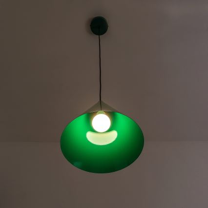 Pendelleuchte ETNA mit Kabelaufhängung, 1 x E27, 15 W, 230 V, Ø 25 cm, grün