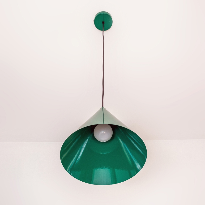 Pendelleuchte ETNA mit Kabelaufhängung, 1 x E27, 15 W, 230 V, Ø 25 cm, grün
