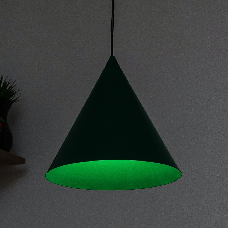 Pendelleuchte ETNA mit Kabelaufhängung, 1 x E27, 15 W, 230 V, Ø 25 cm, grün