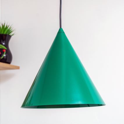 Pendelleuchte ETNA mit Kabelaufhängung, 1 x E27, 15 W, 230 V, Ø 25 cm, grün