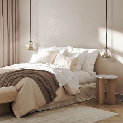 Pendelleuchte LAVA an Seil 1xG9/8W/230V bronze/rauchbeige
