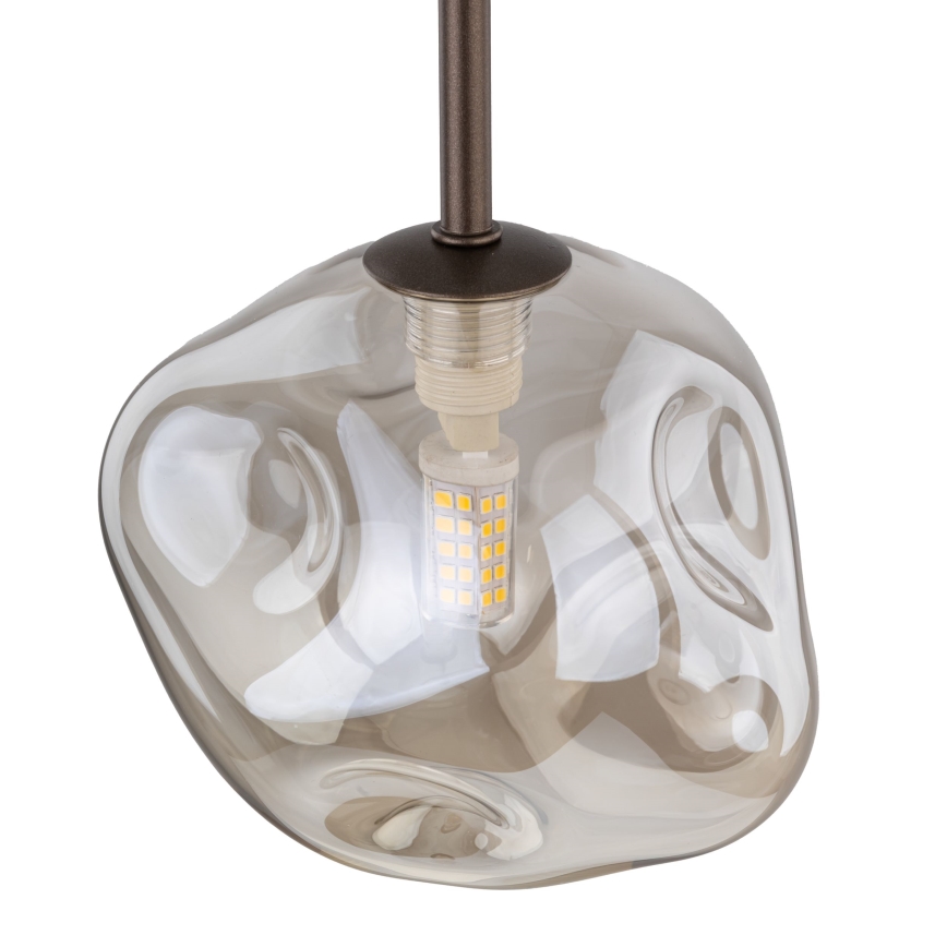Pendelleuchte LAVA an Seil 1xG9/8W/230V bronze/rauchbeige