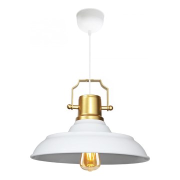 Pendelleuchte mit Kabel AYD 1xE27/40W/230V weiß/gold