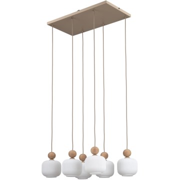 Pendelleuchte mit Kabel BALLO 6xE14/10W/230V beige