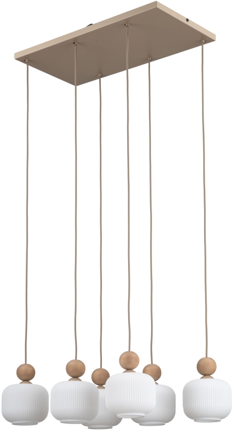 Pendelleuchte mit Kabel BALLO 6xE14/10W/230V beige