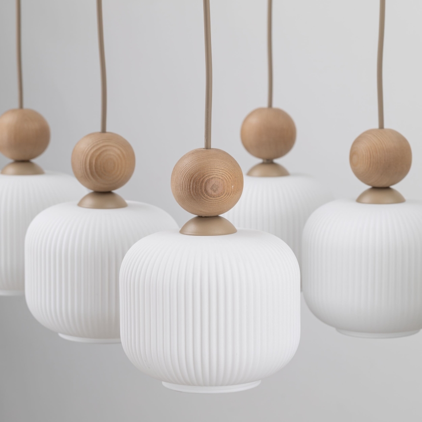 Pendelleuchte mit Kabel BALLO 6xE14/10W/230V beige