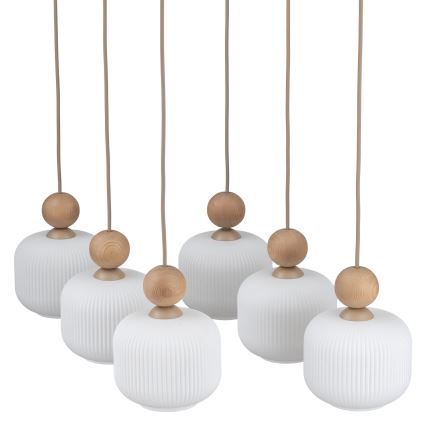 Pendelleuchte mit Kabel BALLO 6xE14/10W/230V beige