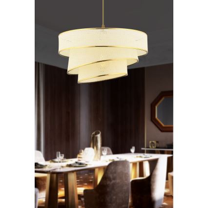 Pendelleuchte mit Kabel COUPER 1xE27/60W/230V weiß/gold