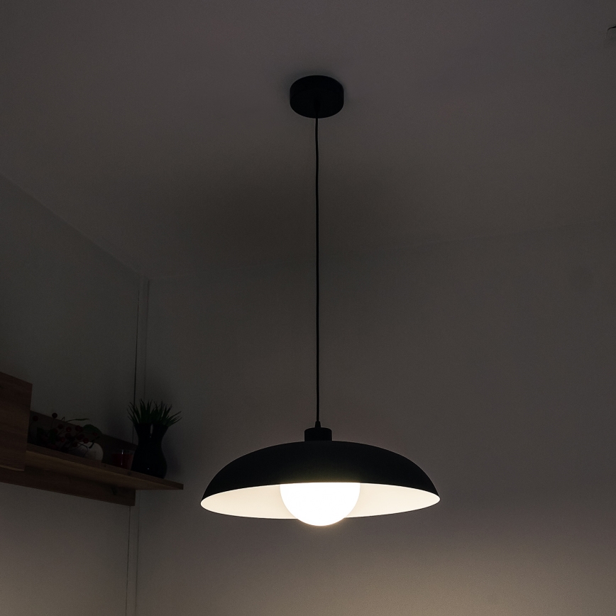 Pendelleuchte mit Kabel ECLIPSE 1xE27/15W/230V schwarz/weiß