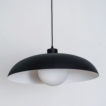 Pendelleuchte mit Kabel ECLIPSE 1xE27/15W/230V schwarz/weiß