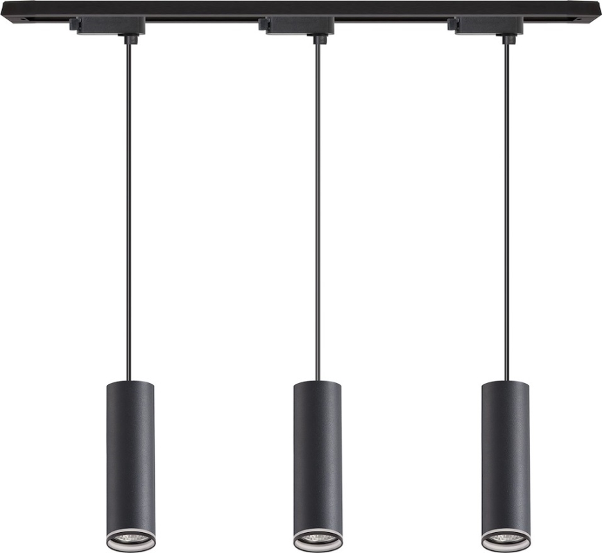 Pendelleuchte mit Kabel für das Schienensystem PIPE 3xGU10/10W/230V schwarz
