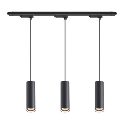 Pendelleuchte mit Kabel für das Schienensystem PIPE 3xGU10/10W/230V schwarz