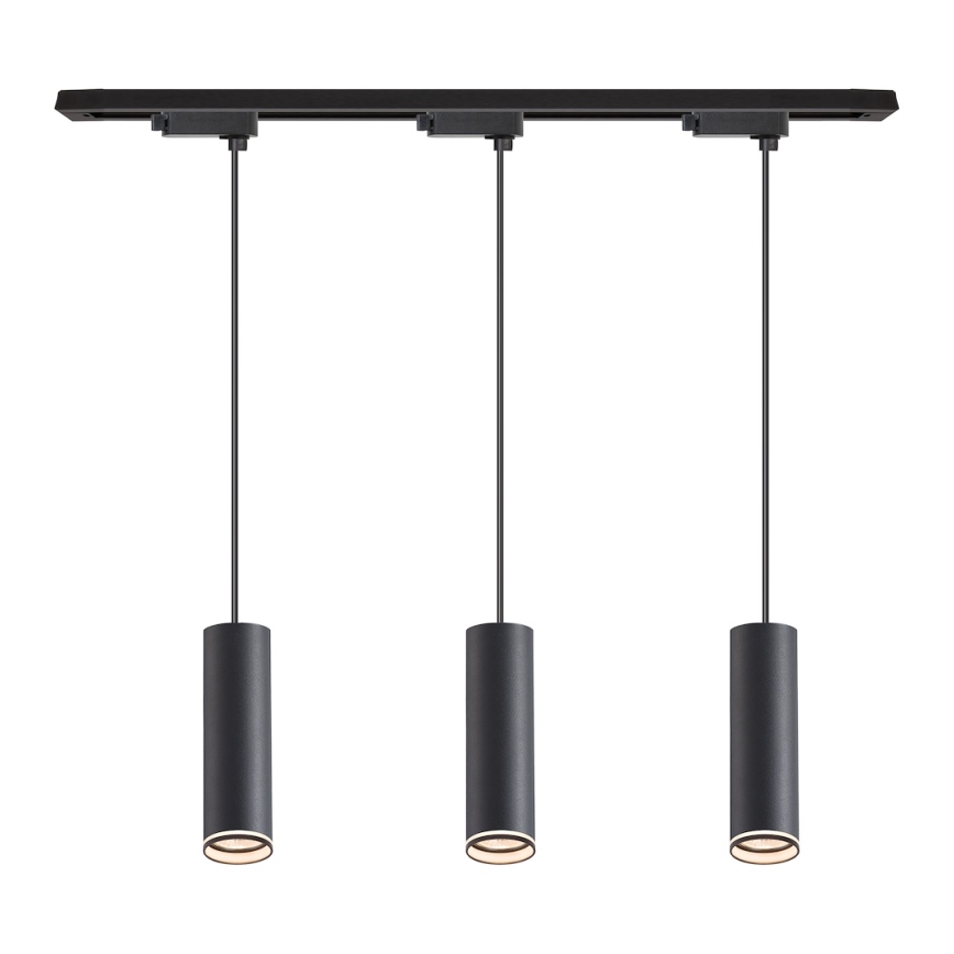 Pendelleuchte mit Kabel für das Schienensystem PIPE 3xGU10/10W/230V schwarz