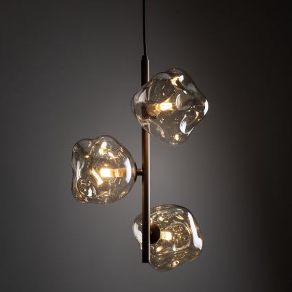 Pendelleuchte mit Kabel LAVA 3xG9/8W/230V Bronze/rauchiges Beige