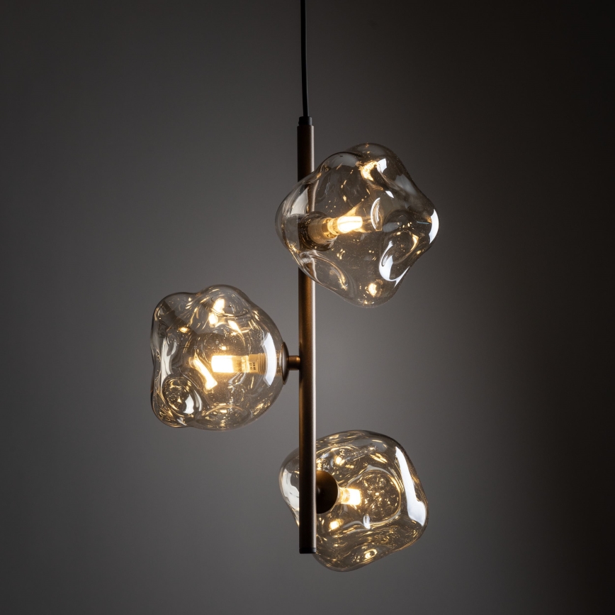 Pendelleuchte mit Kabel LAVA 3xG9/8W/230V Bronze/rauchiges Beige
