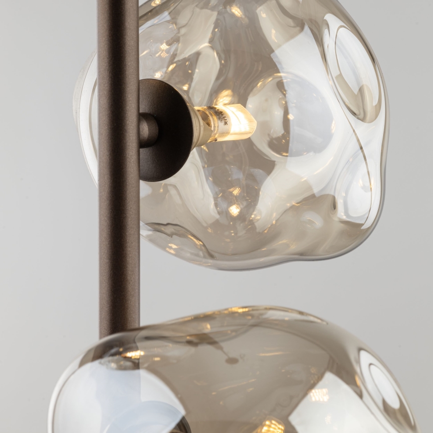Pendelleuchte mit Kabel LAVA 3xG9/8W/230V Bronze/rauchiges Beige
