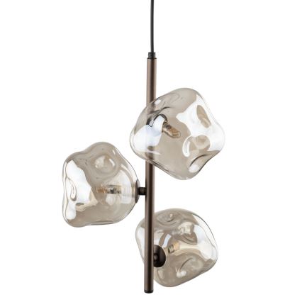 Pendelleuchte mit Kabel LAVA 3xG9/8W/230V Bronze/rauchiges Beige