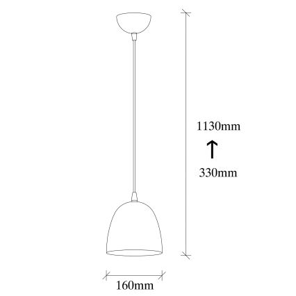 Pendelleuchte mit Kabel TATTOO 1xE27/40W/230V Ø 16 cm schwarz