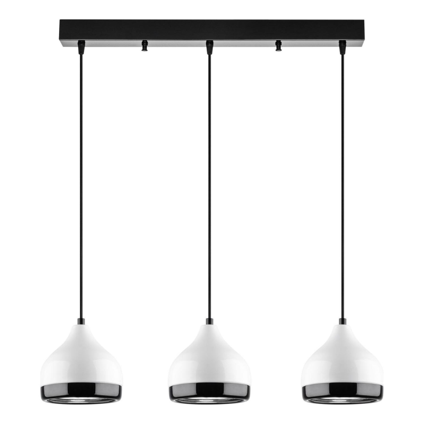 Pendelleuchte mit Kabel YILDO 3xE27/40W/230V weiß/schwarz