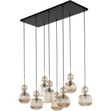 Pendelleuchte mit Kabelabhängung SOPHIA 8xE14/10W/230V schwarz/rauchiges Beige