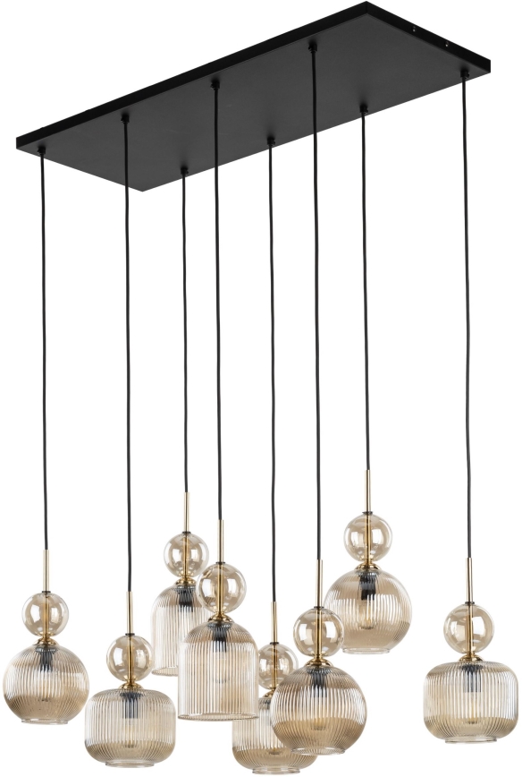 Pendelleuchte mit Kabelabhängung SOPHIA 8xE14/10W/230V schwarz/rauchiges Beige