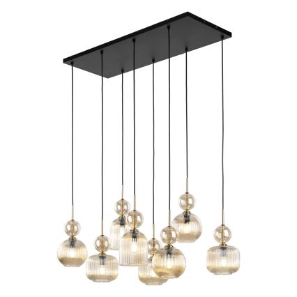 Pendelleuchte mit Kabelabhängung SOPHIA 8xE14/10W/230V schwarz/rauchiges Beige