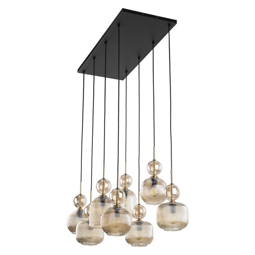 Pendelleuchte mit Kabelabhängung SOPHIA 8xE14/10W/230V schwarz/rauchiges Beige