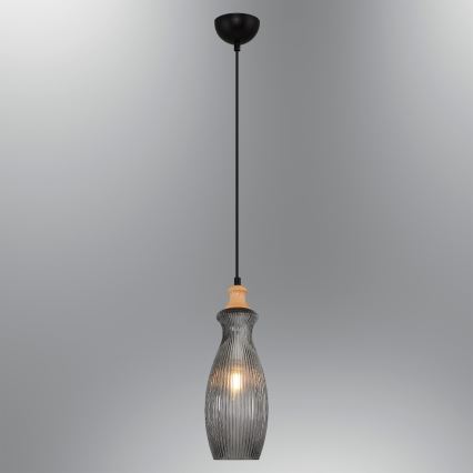 Pendelleuchte mit Kabelaufhängung BOTTLE 1xE14/4W/230V rauchfarben