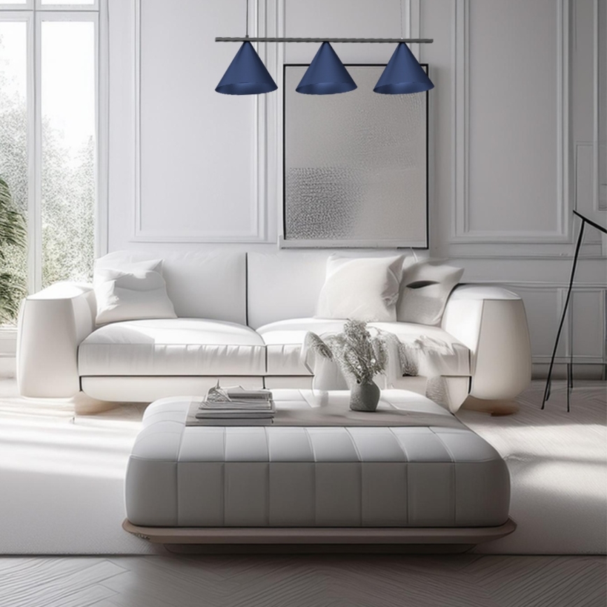 Pendelleuchte mit Kabelaufhängung CAPITAL 3xGX53/15W/230V blau