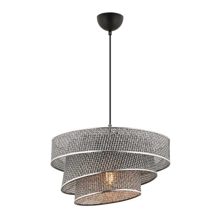 Pendelleuchte mit Kabelaufhängung COUPER 1xE27/60W/230V grau/hochglänzender Chrom