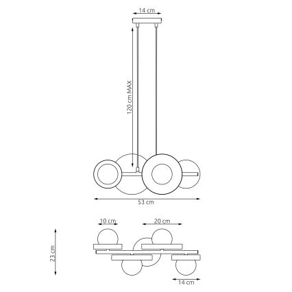 Pendelleuchte mit Kabelaufhängung MODEL 4xG9/8W/230V weiß