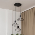 Pendelleuchte mit Kabelaufhängung SOLANO 3xE27/15W/230V schwarz/hochglanzchrom