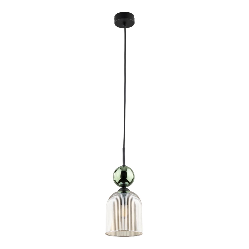 Pendelleuchte mit Kabelaufhängung SOPHIA 1xE14/10W/230V schwarz/grün/rauchiges Beige