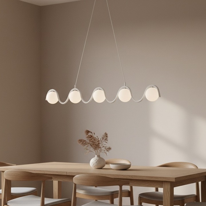 Pendelleuchte mit Seilaufhängung SINUS 5xG9/8W/230V weiß