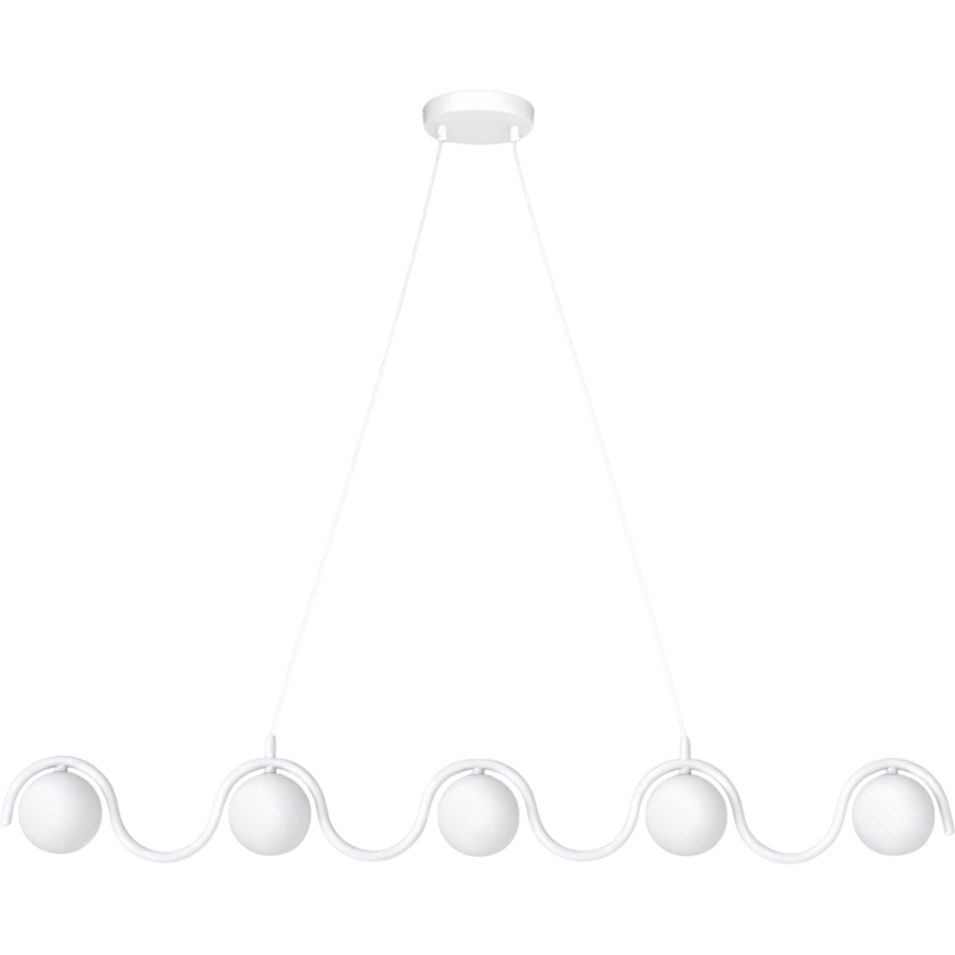 Pendelleuchte mit Seilaufhängung SINUS 5xG9/8W/230V weiß