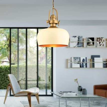 Pendelleuchte MONZA 1xE27/40W/230V Ø 30 cm creme/braun