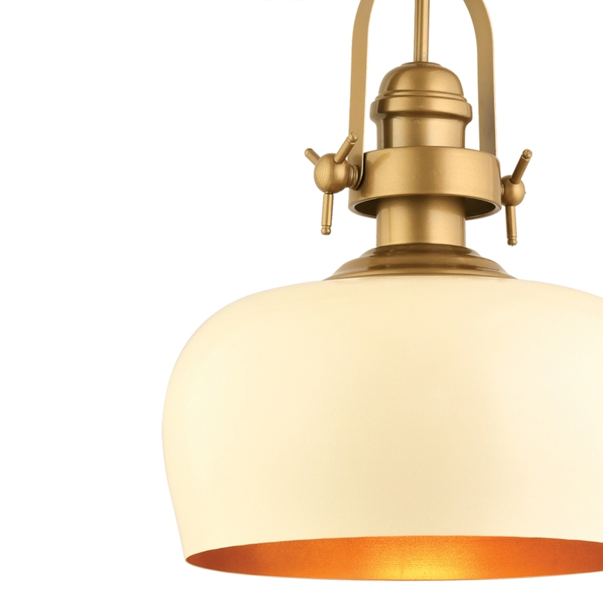 Pendelleuchte MONZA 1xE27/40W/230V Ø 30 cm creme/braun