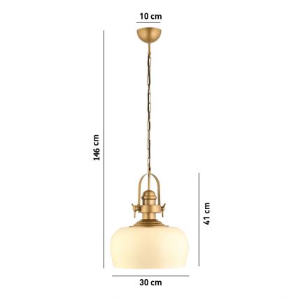 Pendelleuchte MONZA 1xE27/40W/230V Ø 30 cm creme/braun