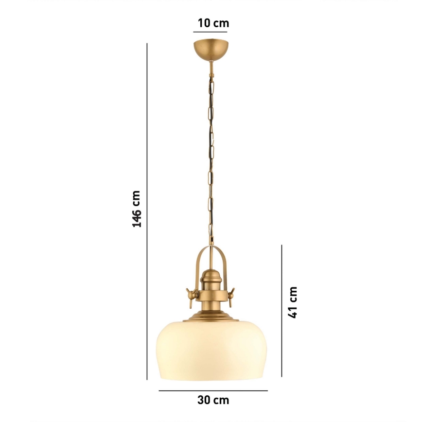 Pendelleuchte MONZA 1xE27/40W/230V Ø 30 cm creme/braun