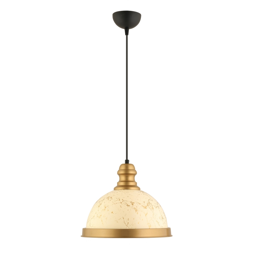 Pendelleuchte MONZA an Kabel, 1x E27/40W/230V, Ø 29 cm, Creme/Bronze