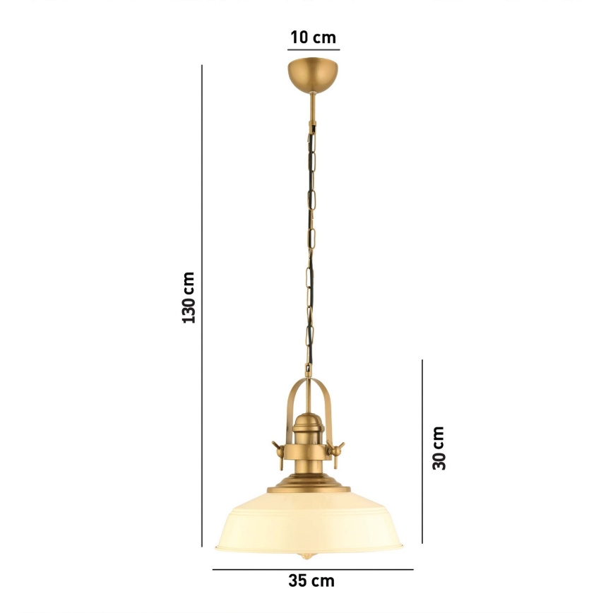 Pendelleuchte MONZA mit Kabel 1xE27/40W/230V Ø 35 cm creme/bronze