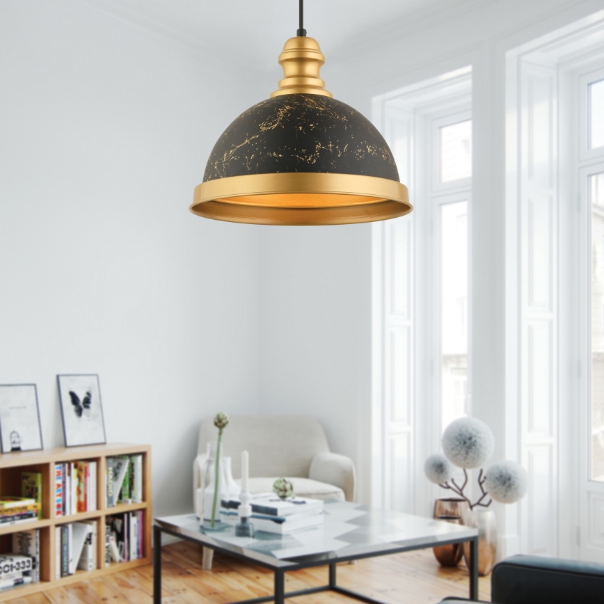 Pendelleuchte MONZA mit Kabelaufhängung 1xE27/40W/230V Ø 29 cm schwarz/bronze