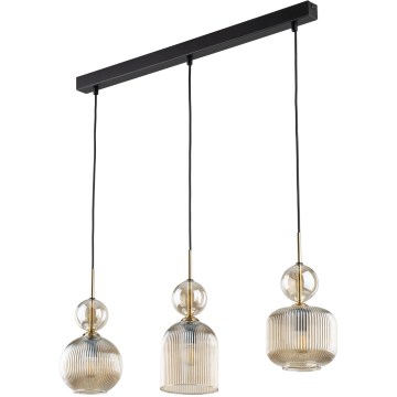 Pendelleuchte SOPHIA 3xE14/10W/230V schwarz/rauchbeige