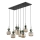 Pendelleuchte SOPHIA 8xE14/10W/230V schwarz/grün/rauchbeige