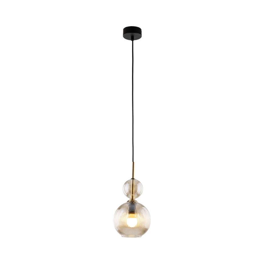 Pendelleuchte SOPHIA an Kabel 1xE14/10W/230V schwarz/rauchfarbenes Beige