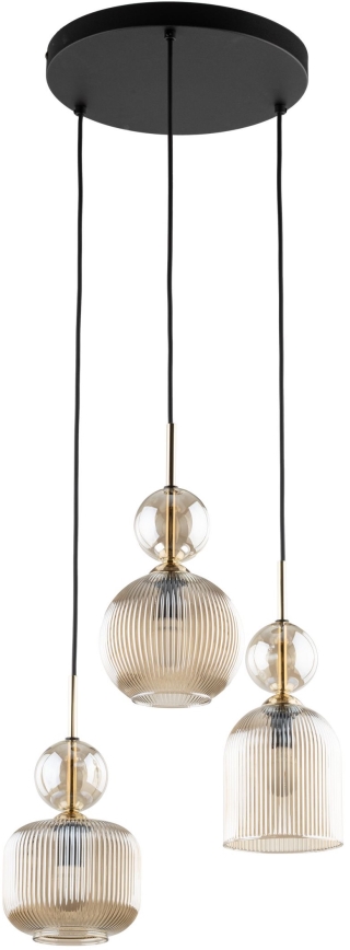 Pendelleuchte SOPHIA mit Kabel 3xE14/10W/230V schwarz/rauchbeige