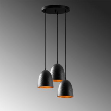 Pendelleuchte TATTOO, Drahtseilaufhängung, 3xE27/40W/230V, schwarz