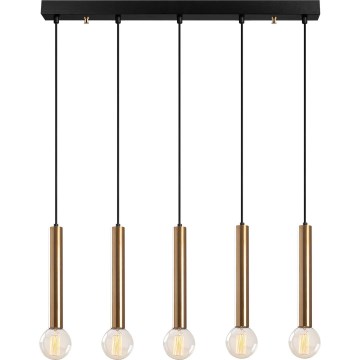 Pendelleuchte TEMPO mit Kabelaufhängung, 5x E27, max. 40 W, 230 V, gold